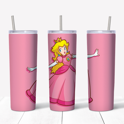 Super Mario Bros Princess Peach 20oz Sublimated Metal Tumbler