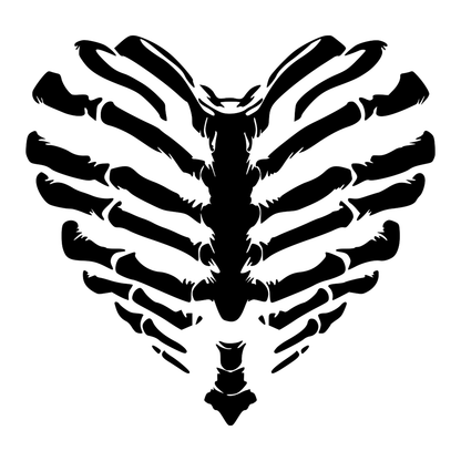 Ribcage Heart Vinyl Decal Sticker