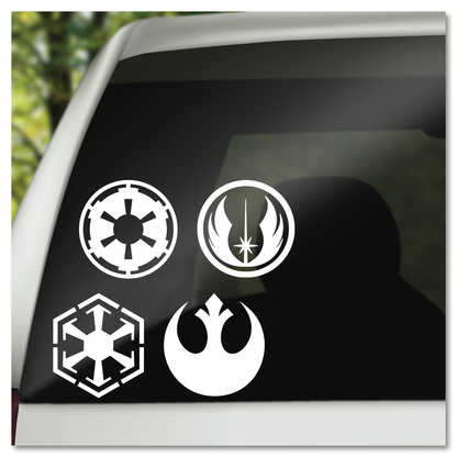 Star Wars Imperial, Jedi, Rebel Alliance of Sith Emblems Vinyl Decal Sticker