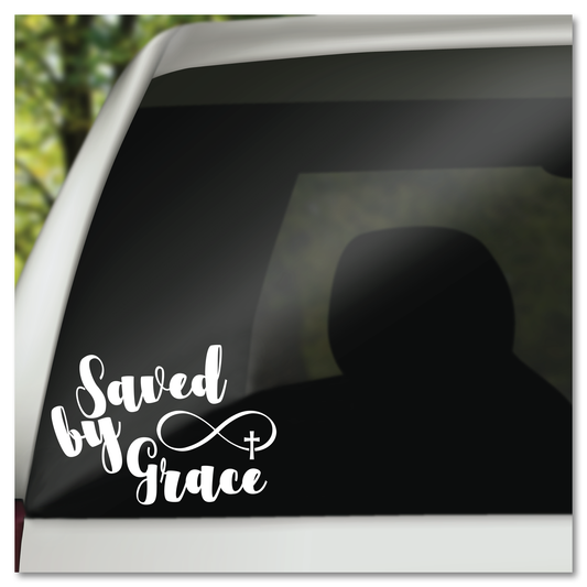Saved By Grace Vinyl Decal Sticker