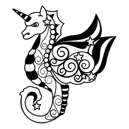 Sea Horse Unicorn Vinyl Decal Sticker