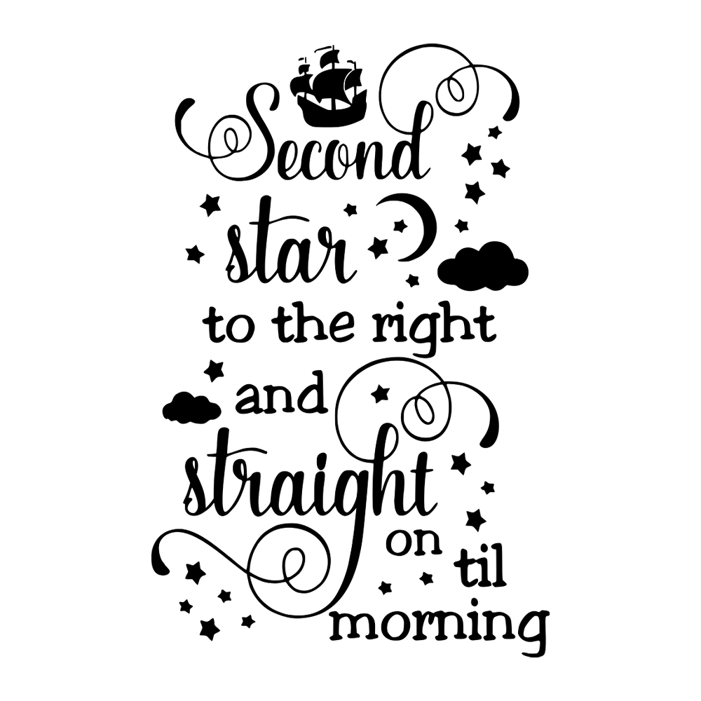 Peter Pan Second Star To The Right Vinyl Decal Sticker