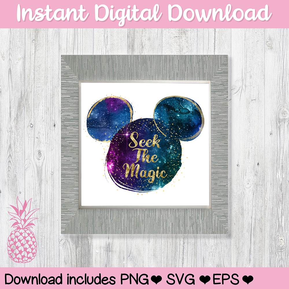 Seek The Magic Space Mickey Mouse Hidden Mickey Icon Digital Download For Cutting Machines
