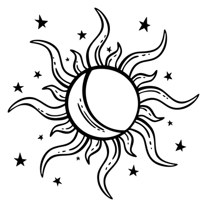 Celestial Sun & Moon Vinyl Decal Sticker