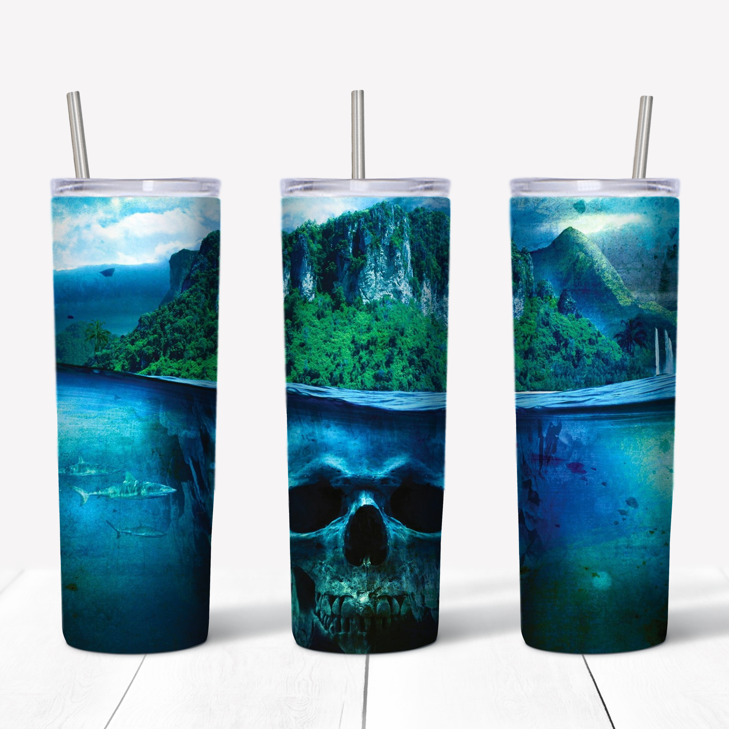 Skull Island 20oz Sublimated Metal Tumbler