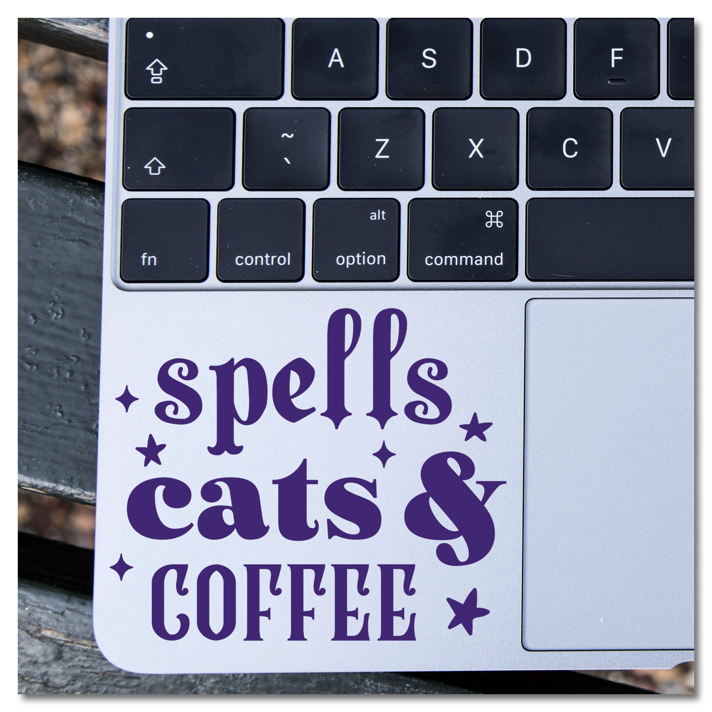 Spells Cats &amp; Coffee Vinyl Decal Sticker