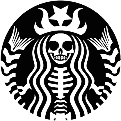 Starbucks Mermaid Skeleton Vinyl Decal Sticker