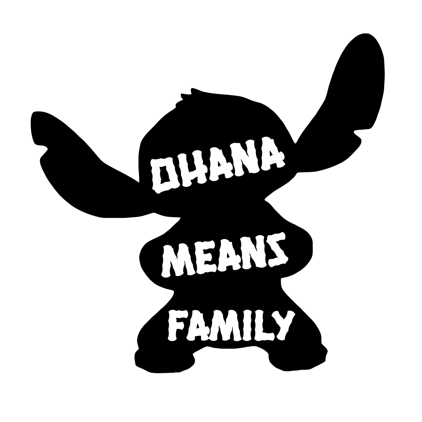 Stitch Ohana Means Family Vinyl Decal Sticker
