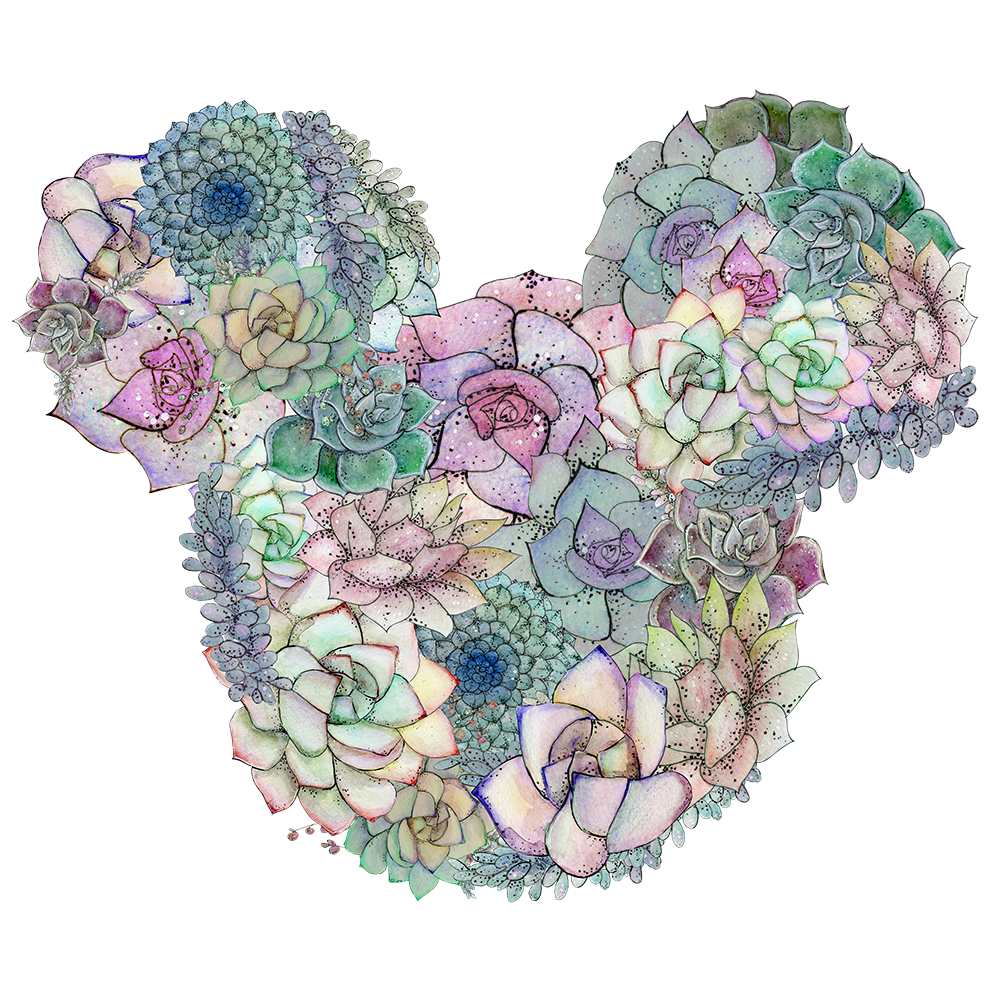 Succulents Mickey Mouse Hidden Mickey Icon Digital Download For Cutting Machines