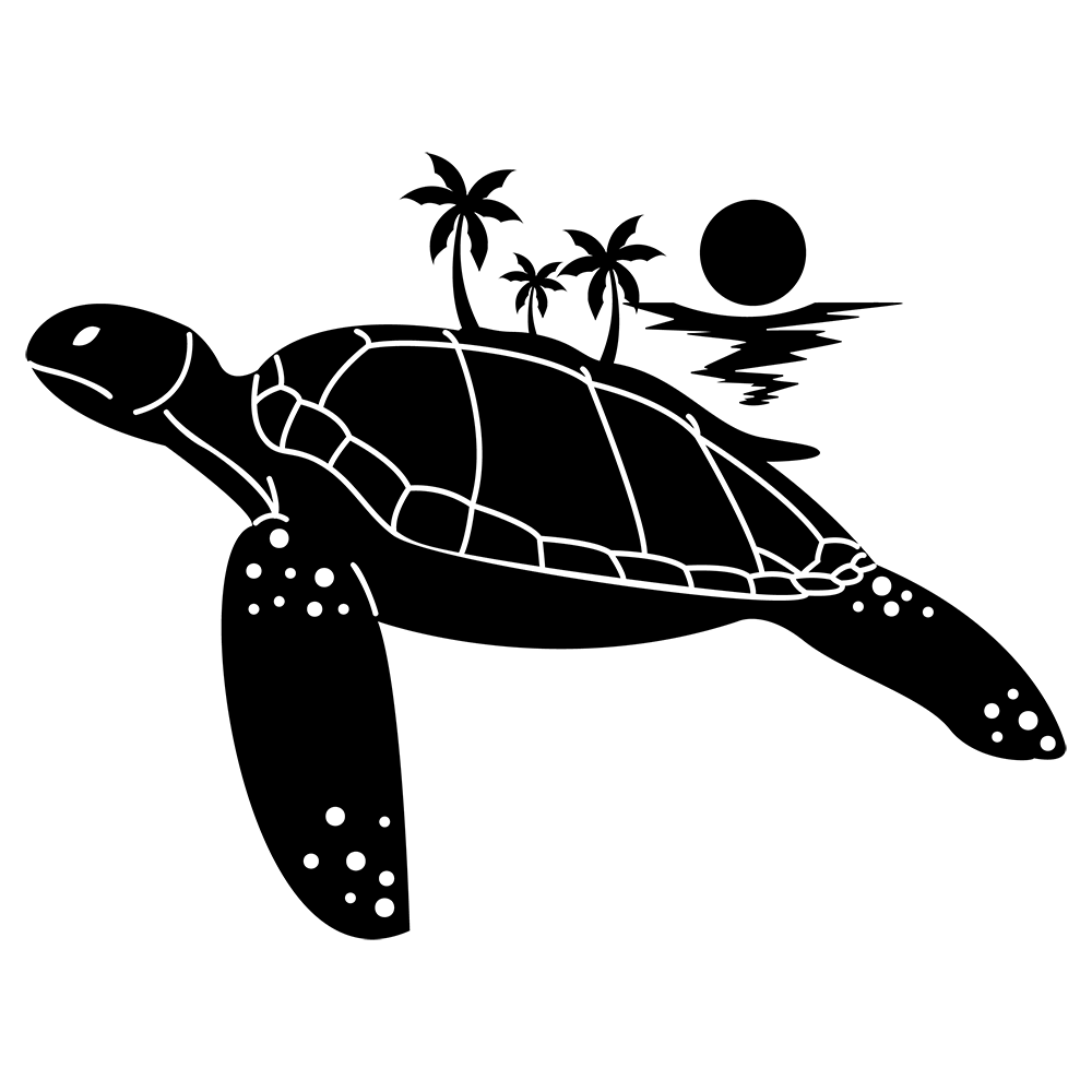 Summer Inside Turtle Vinyl Decal Sticker