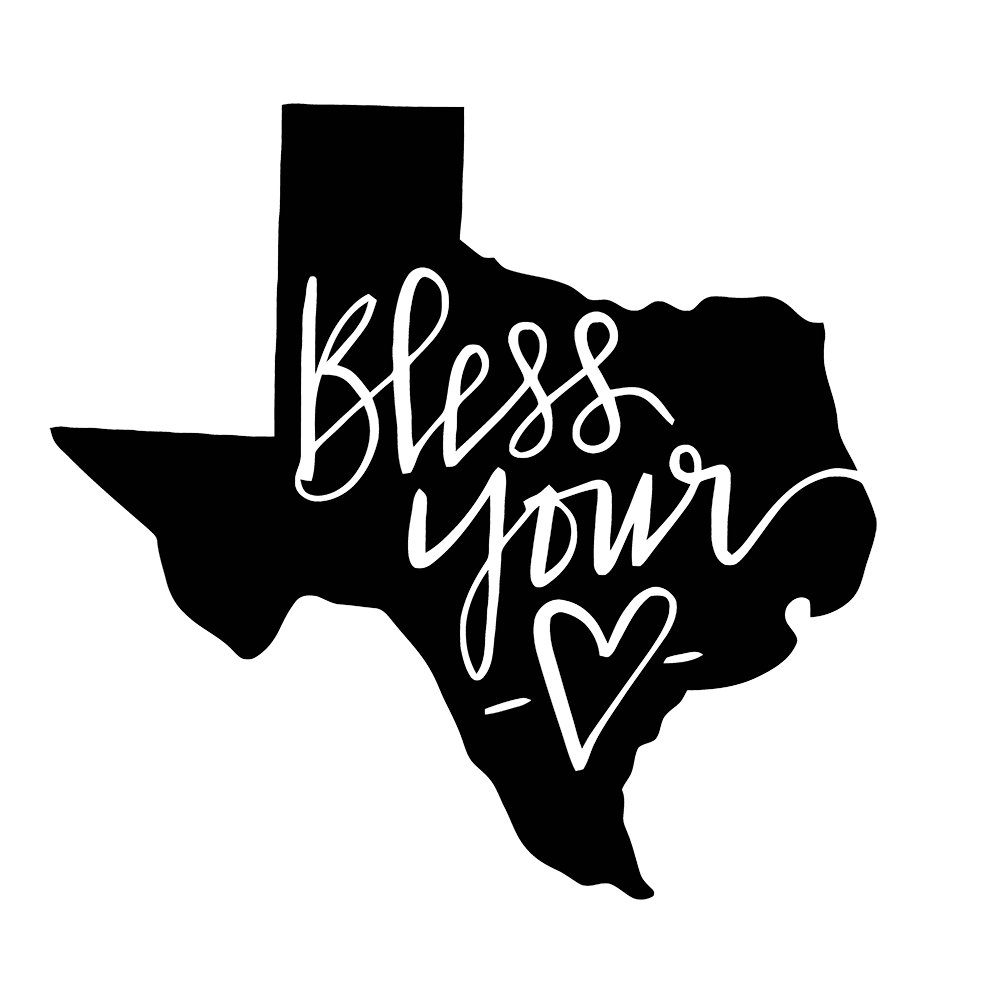 Texas Bless Your Heart Vinyl Decal Sticker