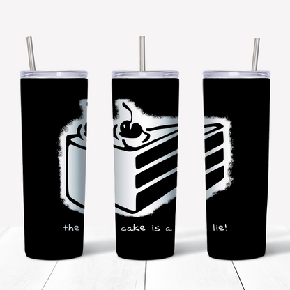 Portal The Cake Is A Lie 20oz Sublimated Metal Tumbler