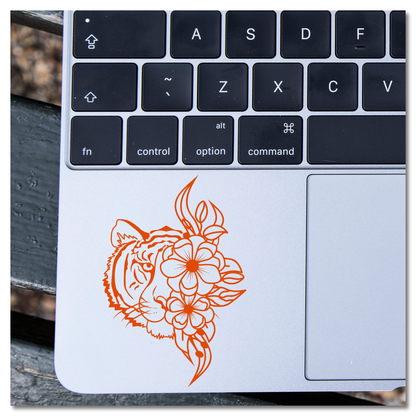 Tiger and Flowers Vinyl Decal Sticker