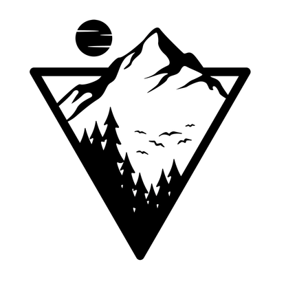 Berge &amp; Maan Vinyl Decal Plakker