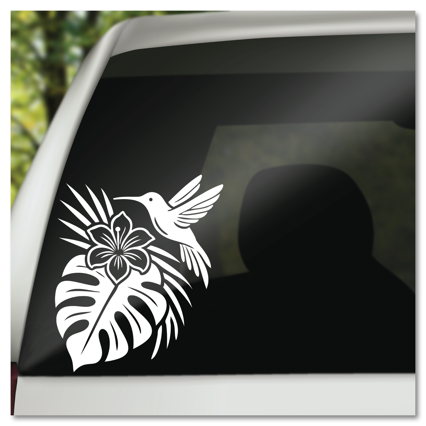Tropical Hummingbird Monstera Leaf Plumeria Vinyl Decal Sticker