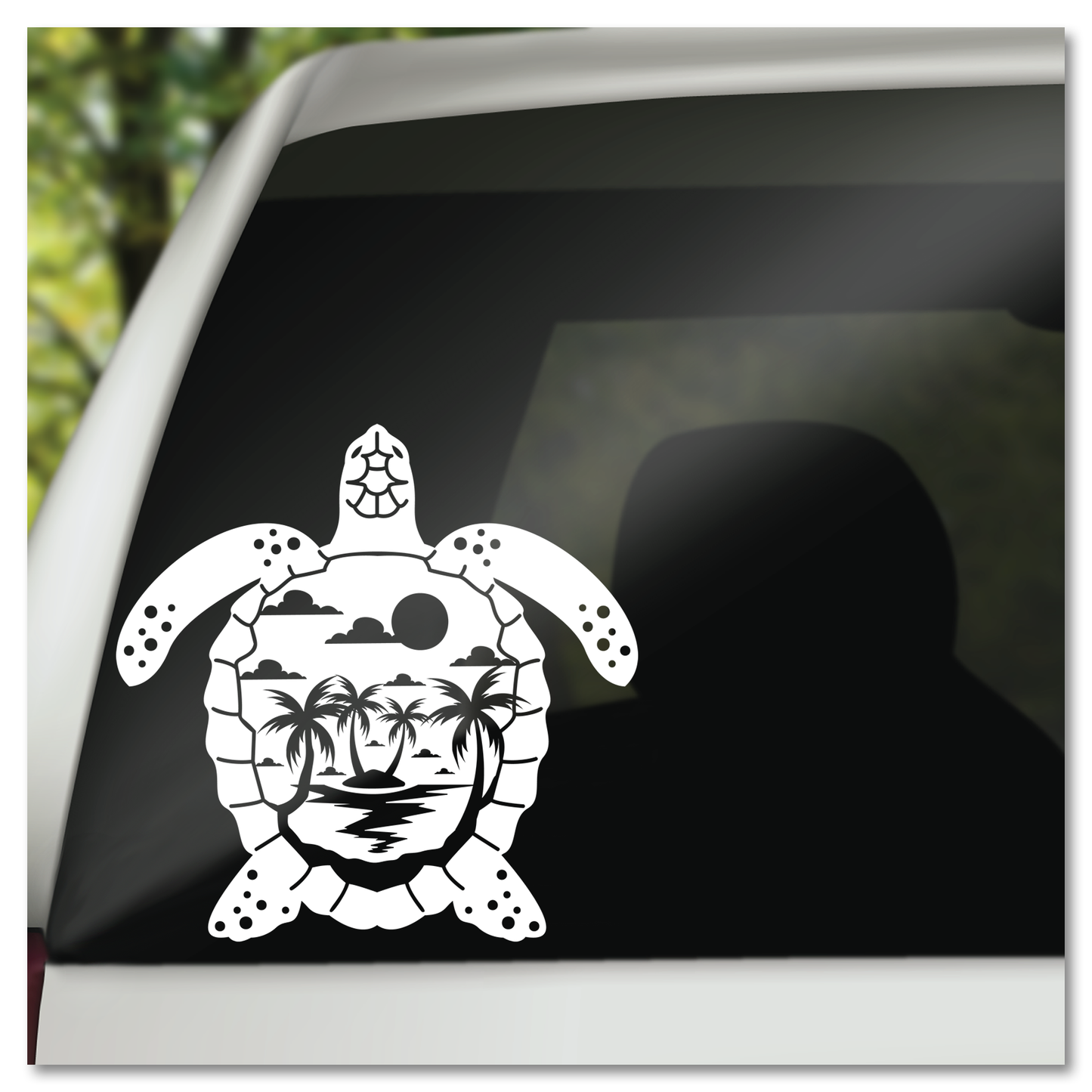 Tropical Island Sea Turtle Vinyl Decal Sticker