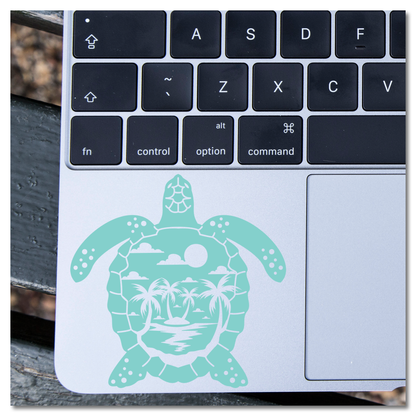 Tropical Island Sea Turtle Vinyl Decal Sticker