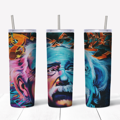 Urban Graffiti Albert Einstein 20oz Sublimated Metal Tumbler