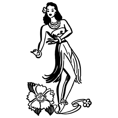 Vintage Hula Girl Vinyl Decal Sticker