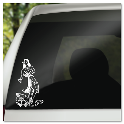 Vintage Hula Girl Vinyl Decal Sticker