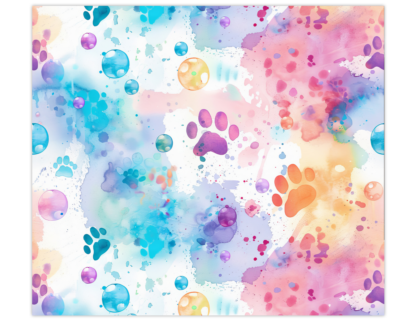 Watercolor Paw Prints 20oz Sublimated Metal Tumbler