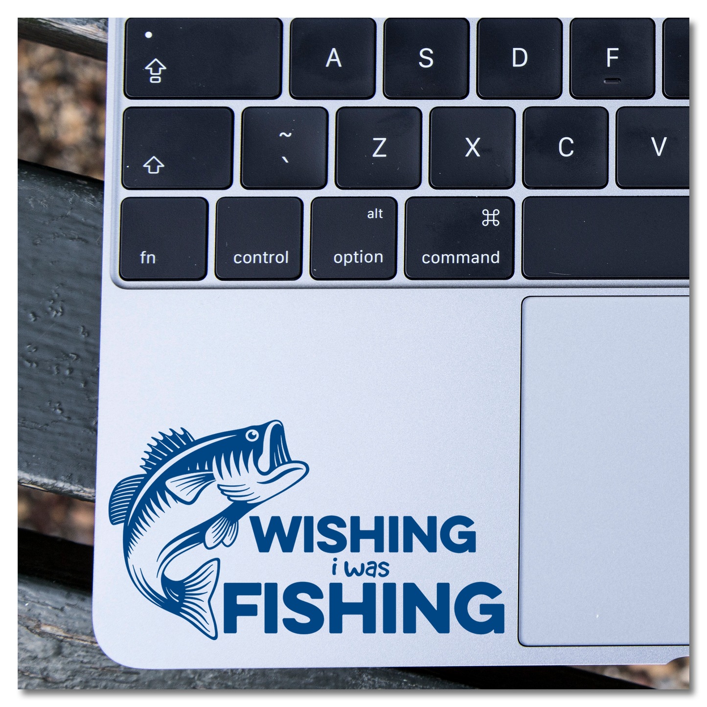 Wishing I Was Fishing Vinyl Decal Sticker