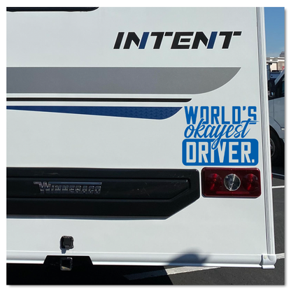 World's Okayest Driver Vinyl Decal Sticker