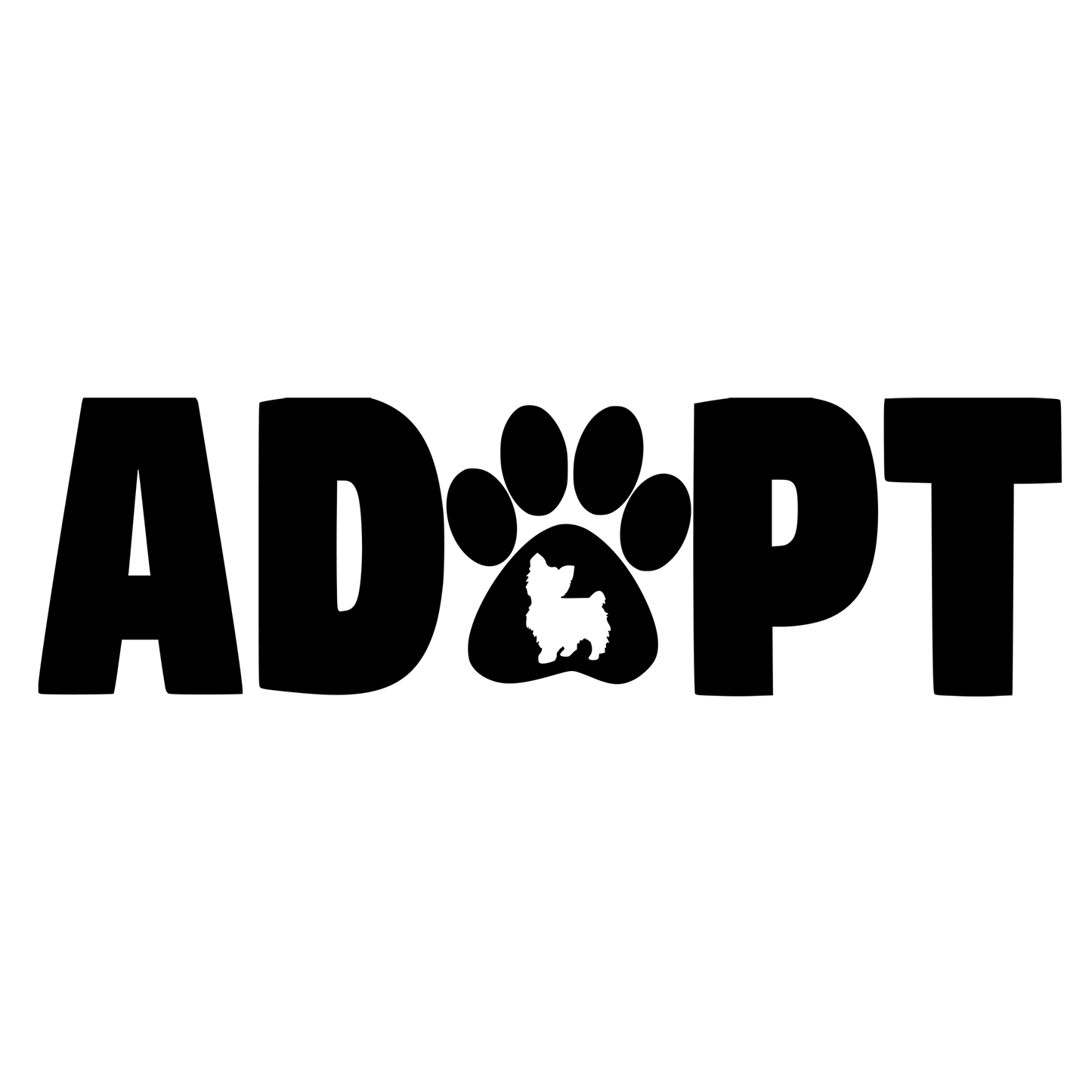 Adopt Word with Paw Print Vinyl Decal Sticker