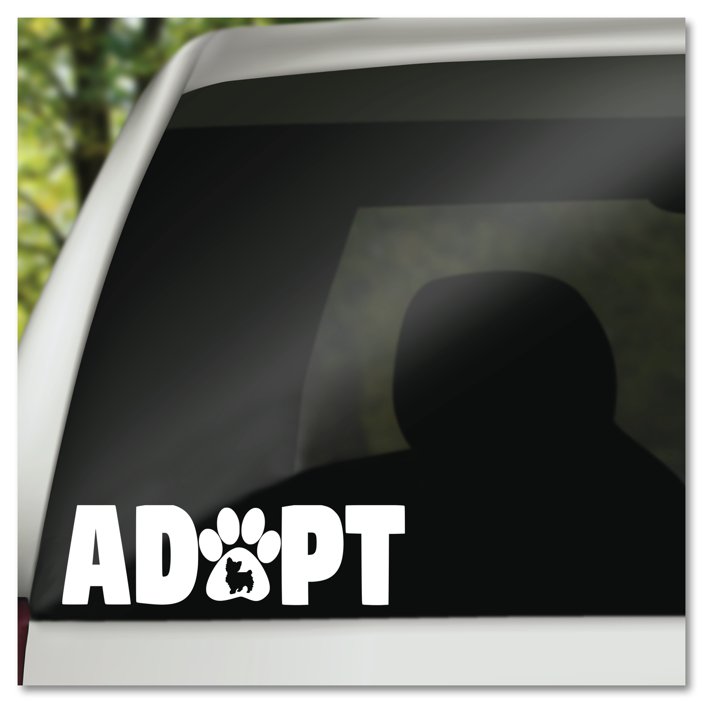 Adopt Word with Paw Print Vinyl Decal Sticker