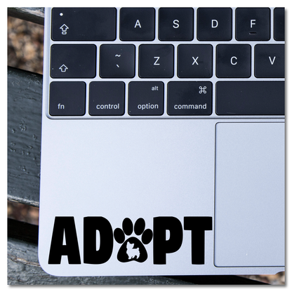 Adopt Word with Paw Print Vinyl Decal Sticker