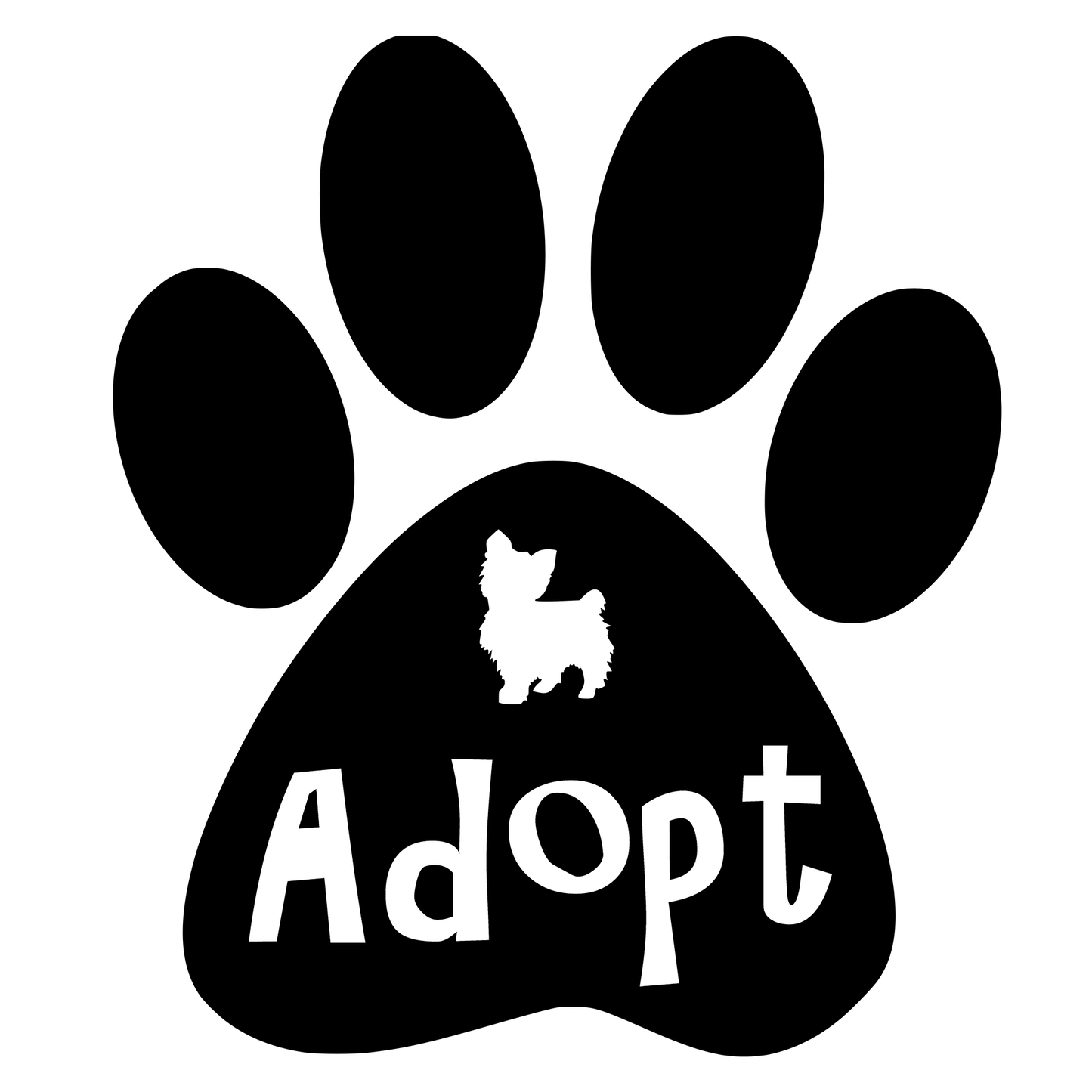 Adopt Paw Print Vinyl Decal Sticker