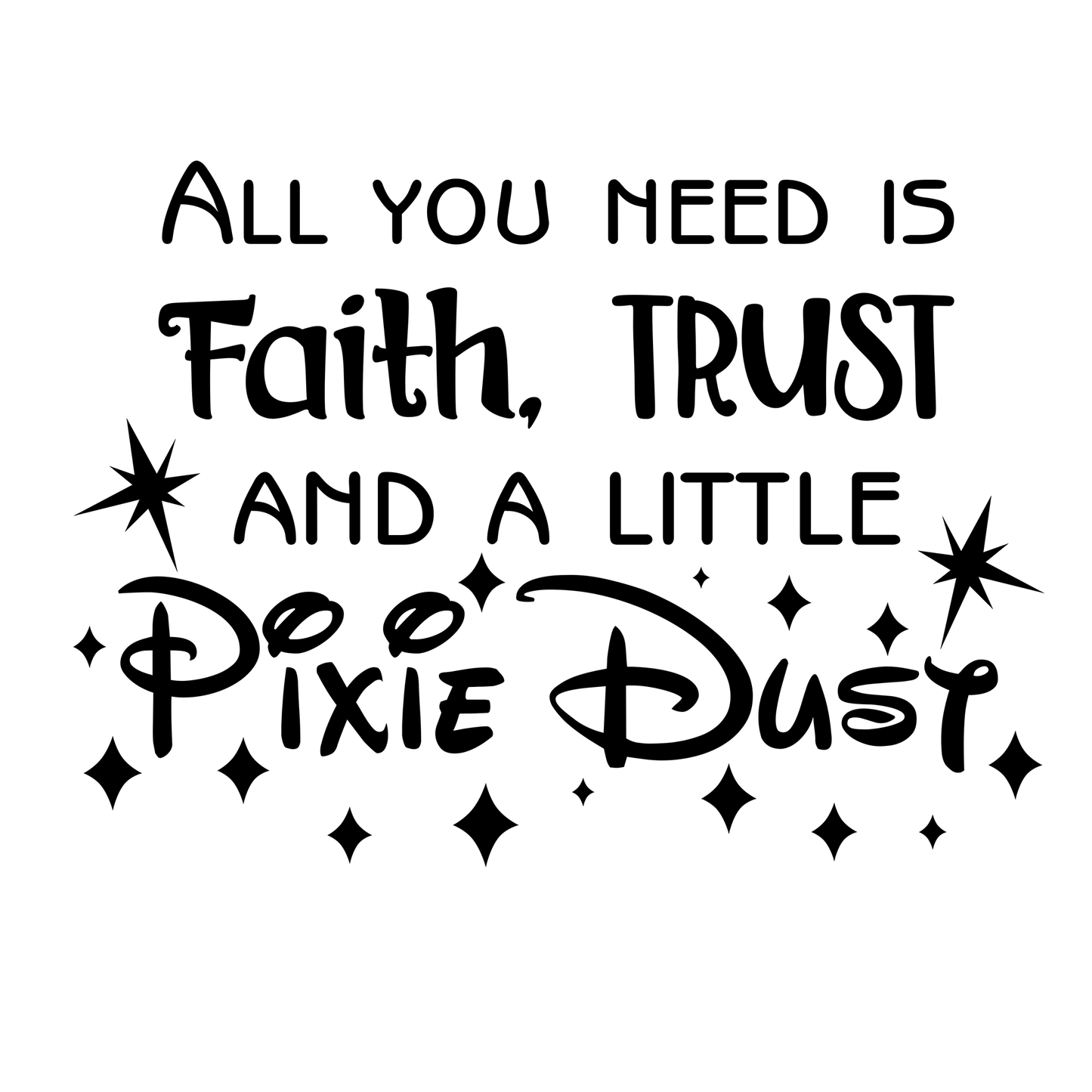 Disney Peter Pan Faith Trust Pixie Dust Vinyl Decal Sticker