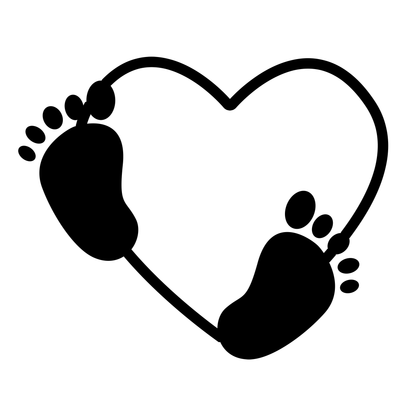 Baby Feet Heart Vinyl Decal Sticker