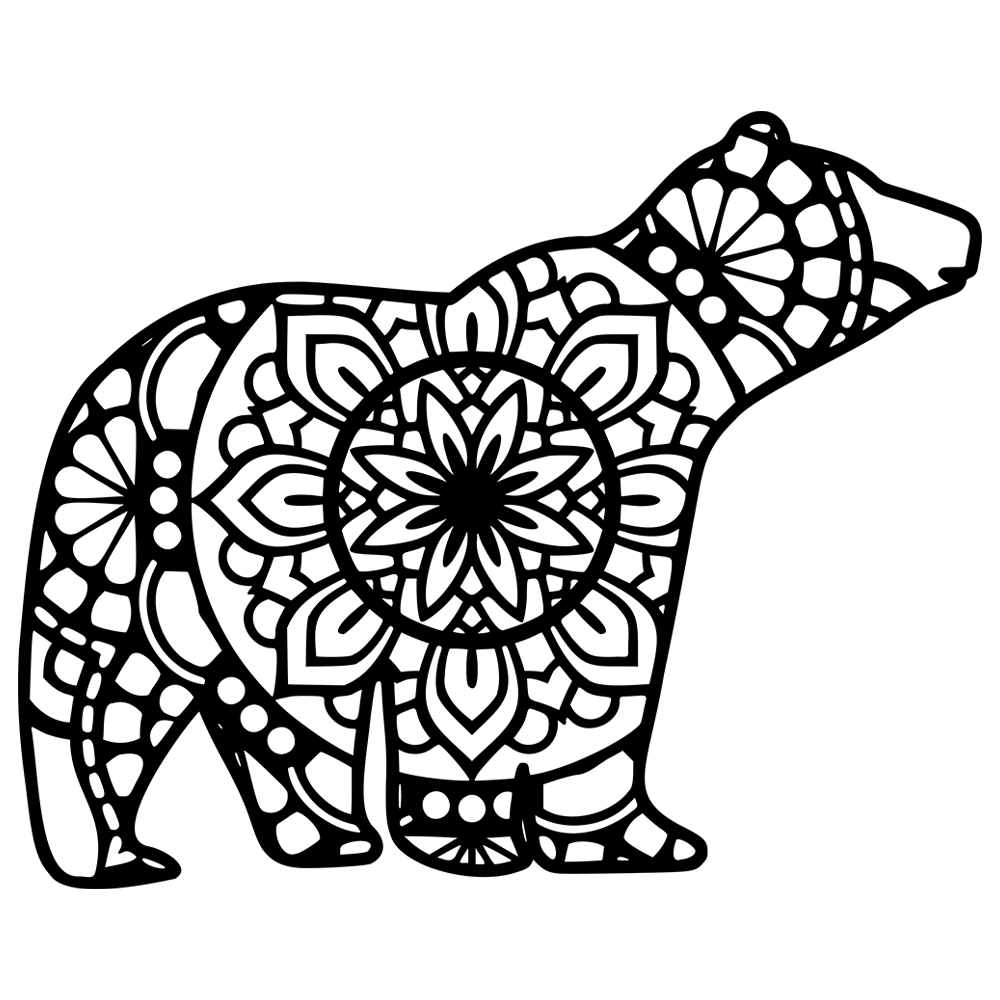 Bear Mandala Vinyl Decal Sticker