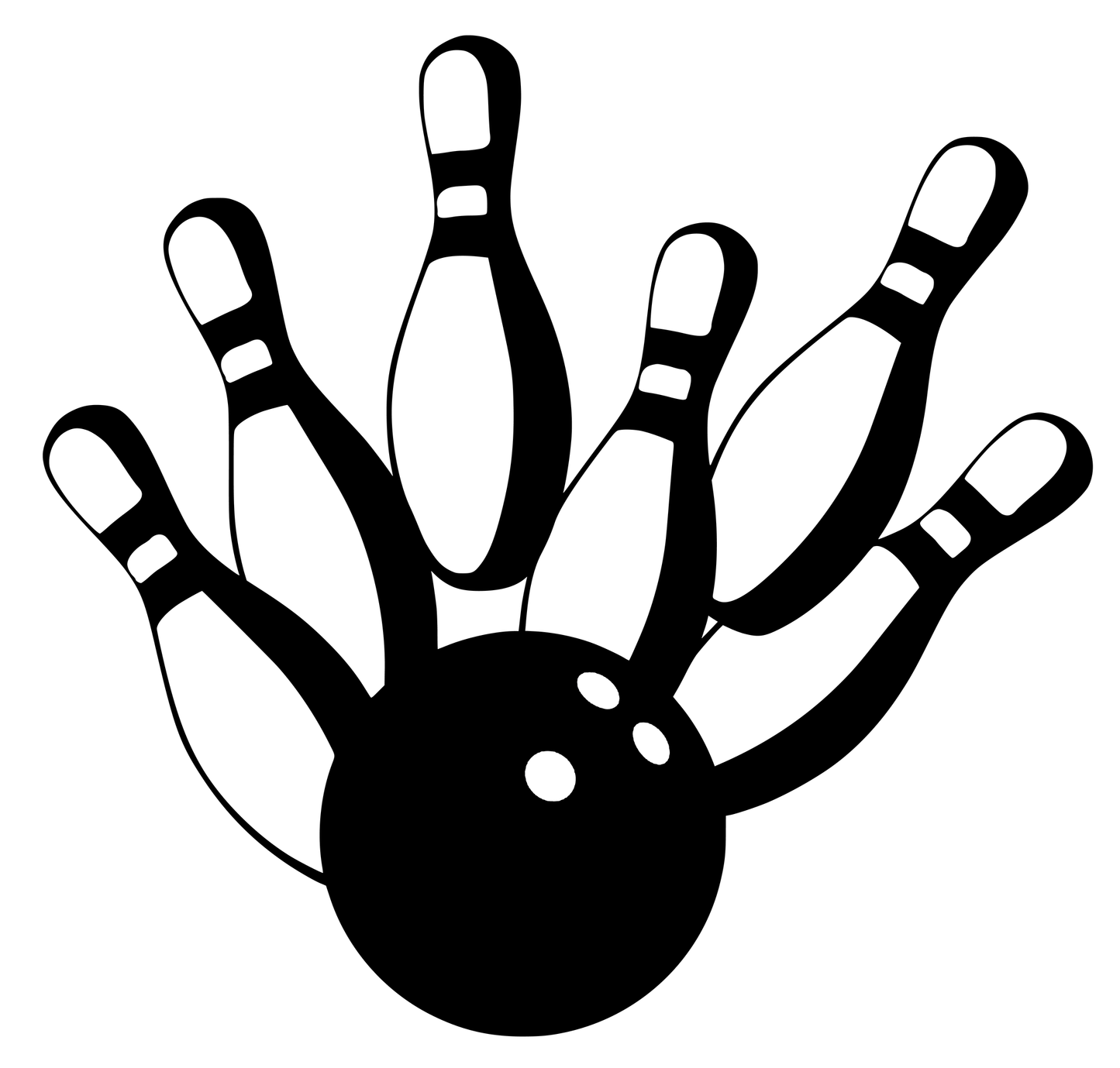 Bowling Ball Pins Vinyl Decal Sticker