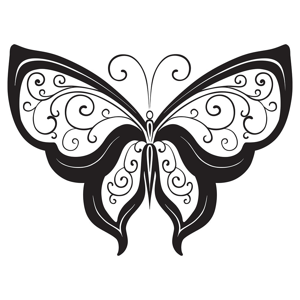 Lacy Butterfly Vinyl Decal Sticker