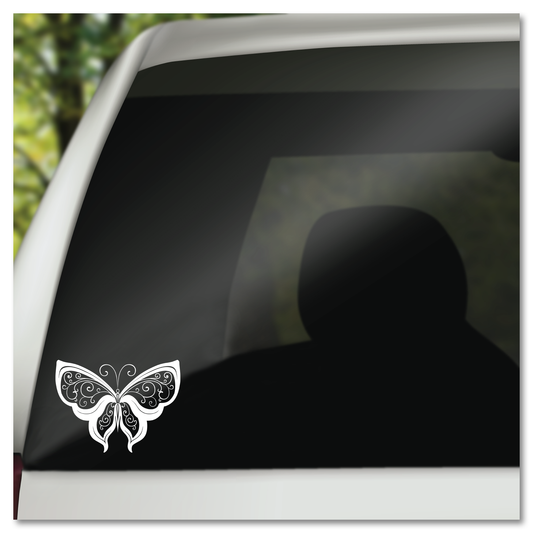 Lacy Butterfly Vinyl Decal Sticker