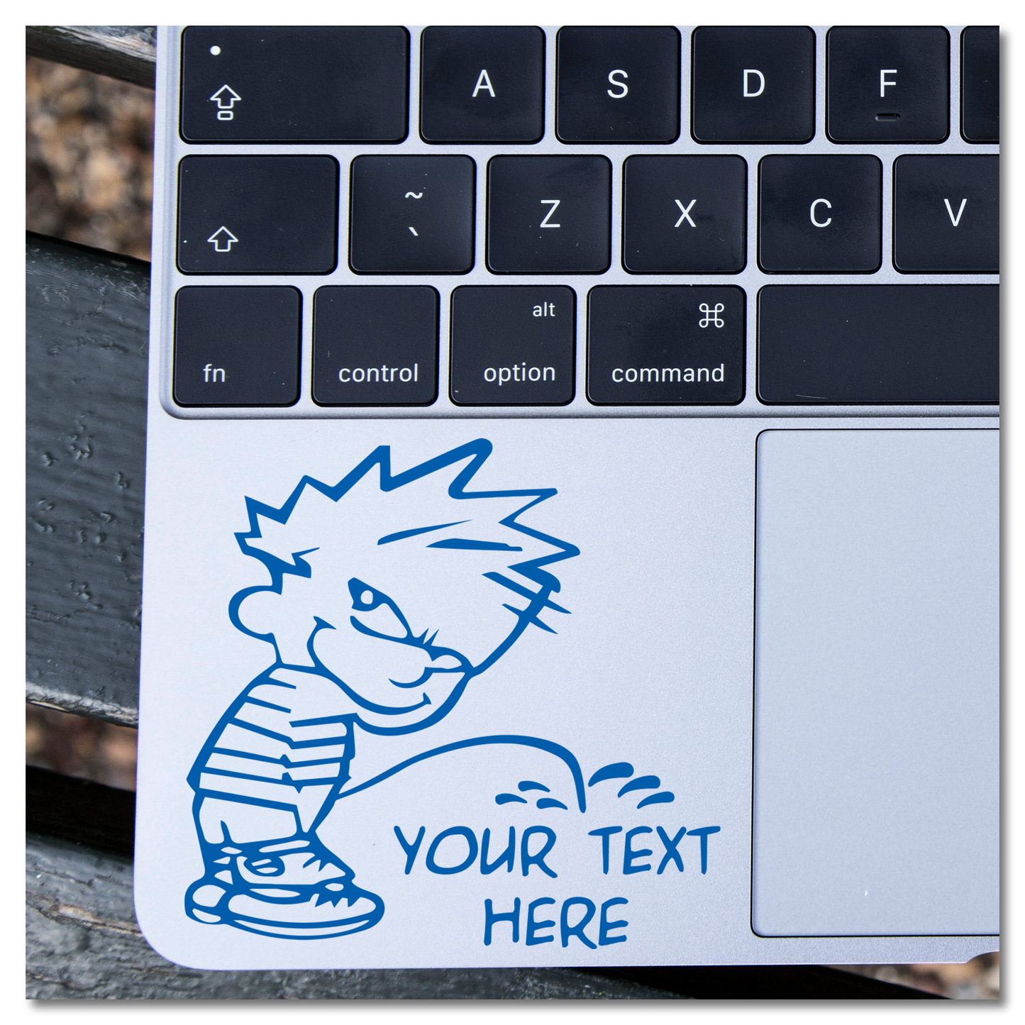 Calvin Peeing Custom Text Vinyl Decal Sticker