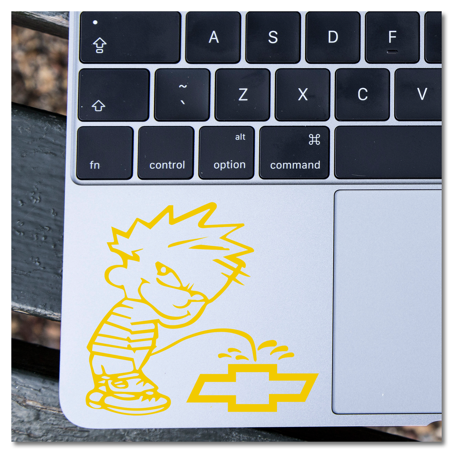 Calvin Peeing on Chevy Bowtie Vinyl Decal Sticker