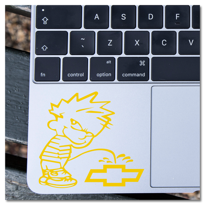 Calvin Peeing on Chevy Bowtie Vinyl Decal Sticker