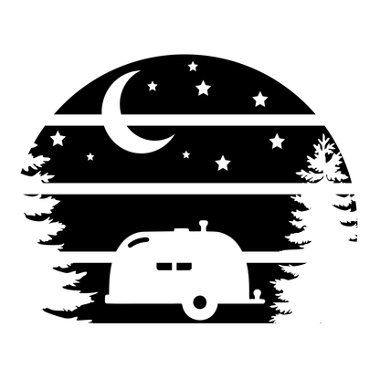 Camper Moon Vinyl Decal Sticker