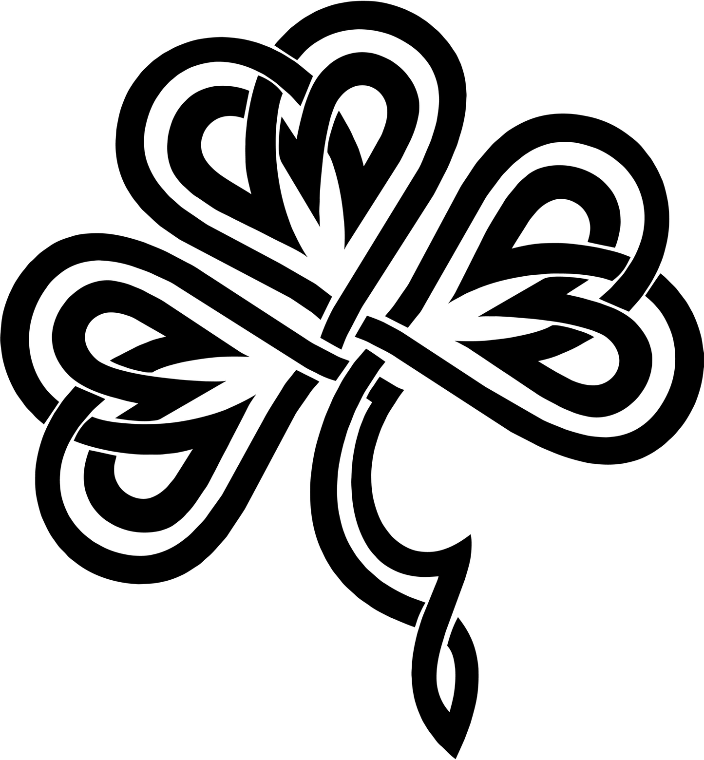 Fancy Irish Shamrock Celtic Knot Vinyl Decal Sticker