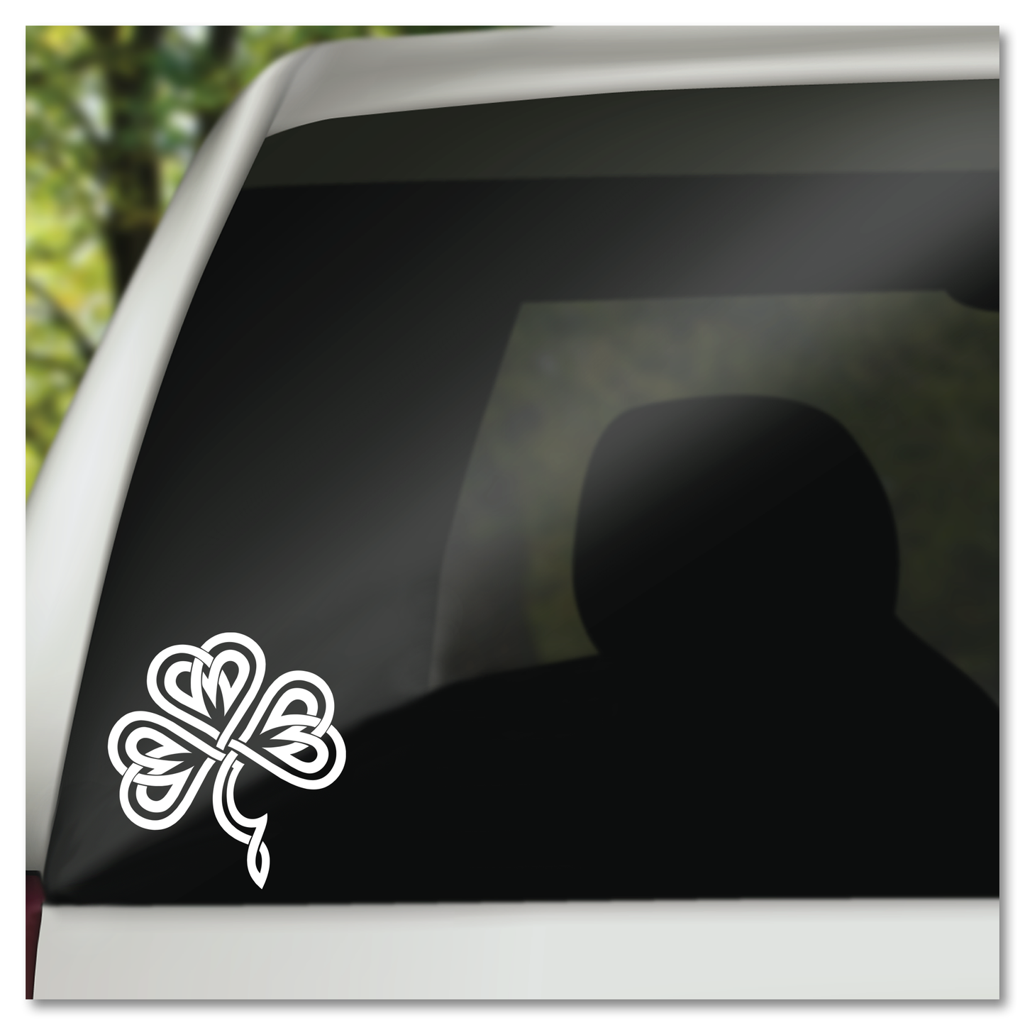 Fancy Ierse Shamrock Celtic Knot Vinyl Decal Sticker