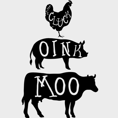 Cluck Oink Moo Chicken Pig Cow Vinyl Decal Sticker