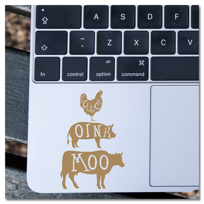 Cluck Oink Moo Chicken Pig Cow Vinyl Decal Sticker