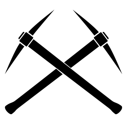 Crossed Pick Axes Vinyl Decal Sticker