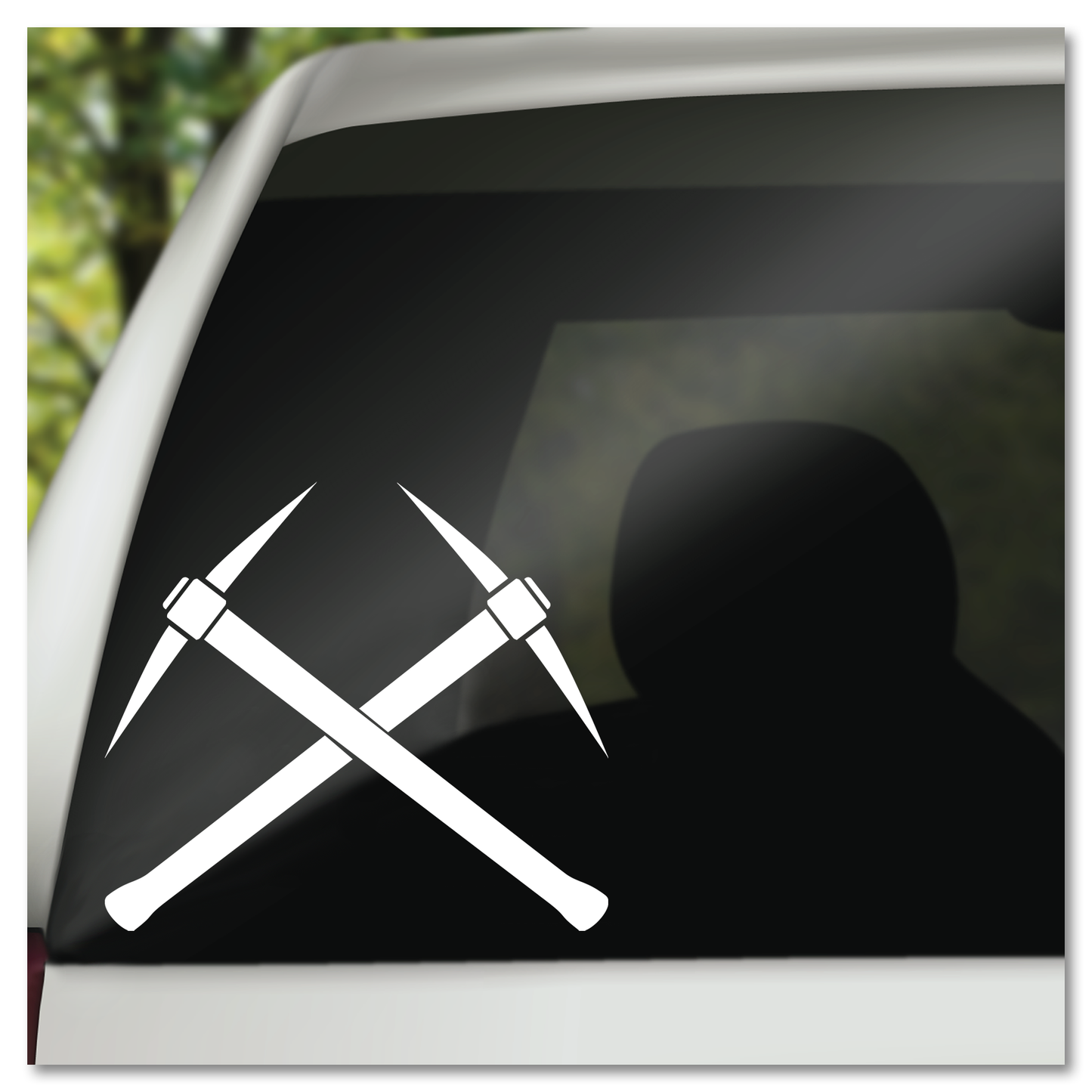 Crossed Pick Axes Vinyl Decal Sticker