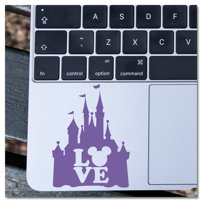 LOVE Hidden Mickey in Disney Castle Vinyl Decal Sticker