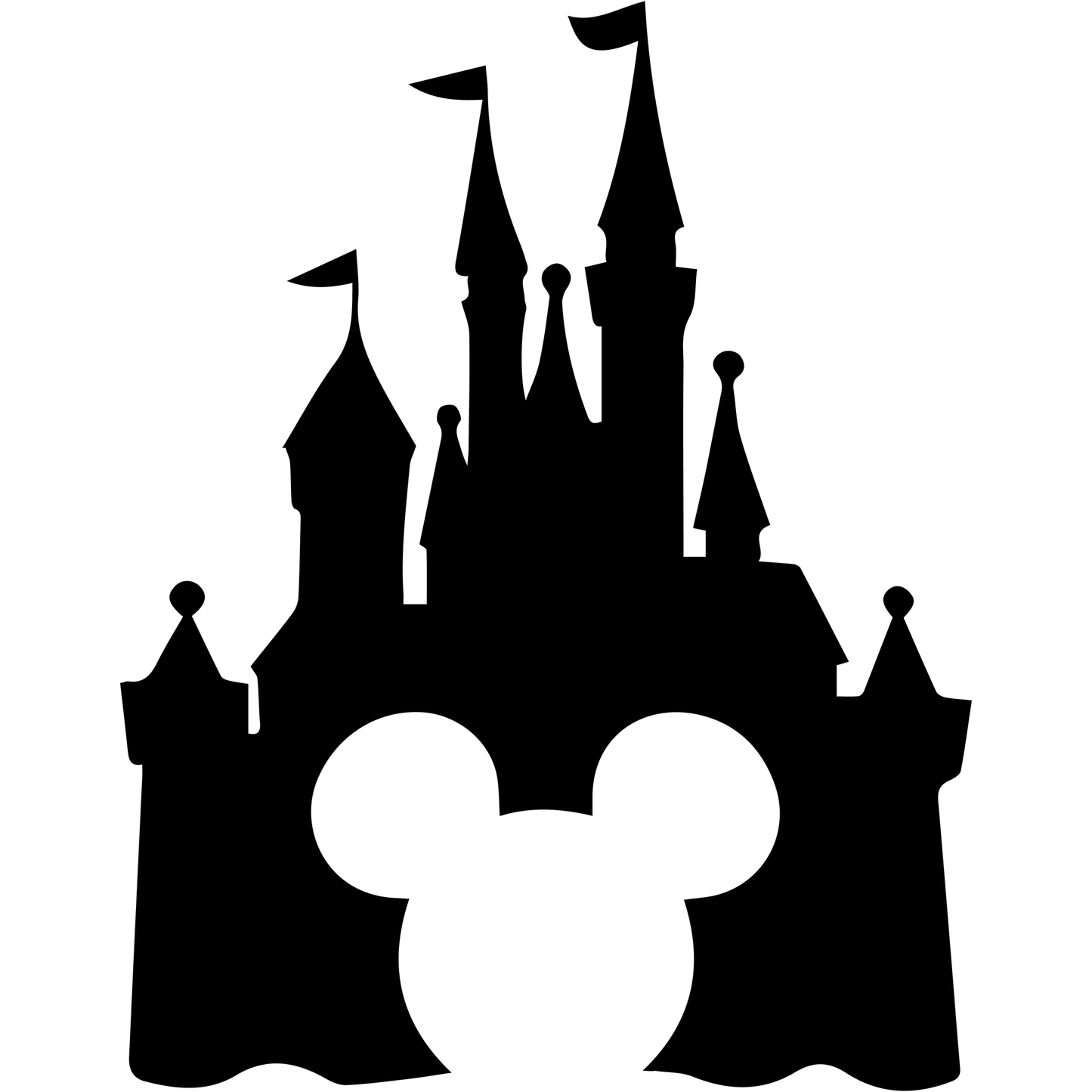 Mickey Mouse in Disney Castle Vinyl Decal Sticker