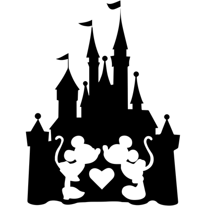 Mickey Minnie Kiss in Disney Castle Vinyl Decal Sticker